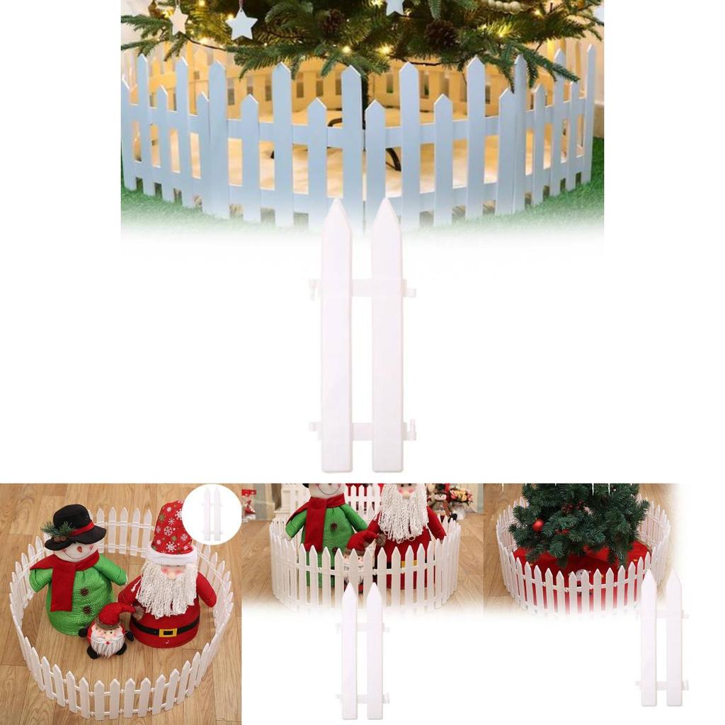 Durable White Plastic Fence For Christmas Tree Decoration And Garden Holiday Display