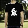 Cartoon Scary Ghost Printed Red Short Sleeved Unisexs And Unisexs Retro American Loose Cotton Tshirt Halloween Top