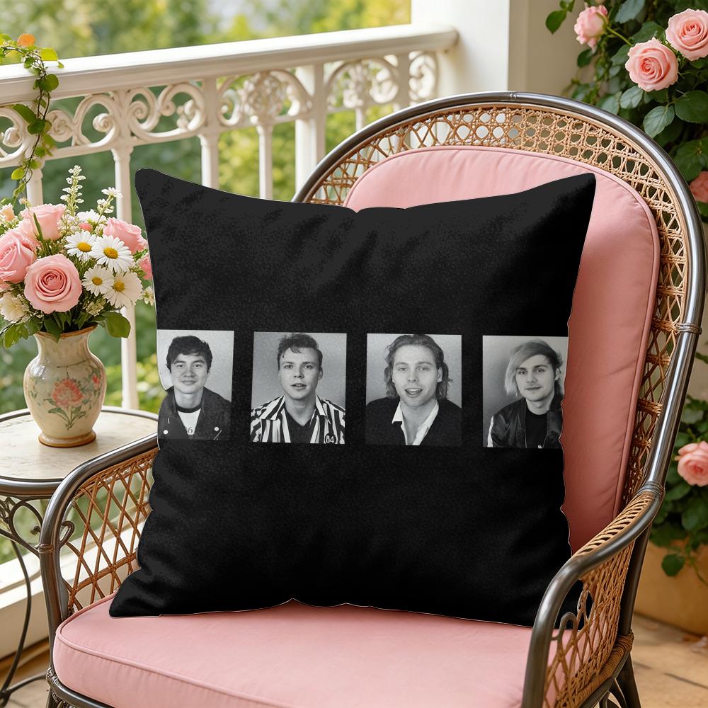Band SSeconds of SSummerS Cushion Cover Soft Plush Throw Pillow Cover DoubleSided Decorative Case Sofa Bedroom Home Decor