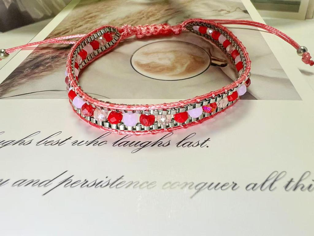 European & American Handmade Woven Crystal Retro Ethnic Friendship Bracelet for Women