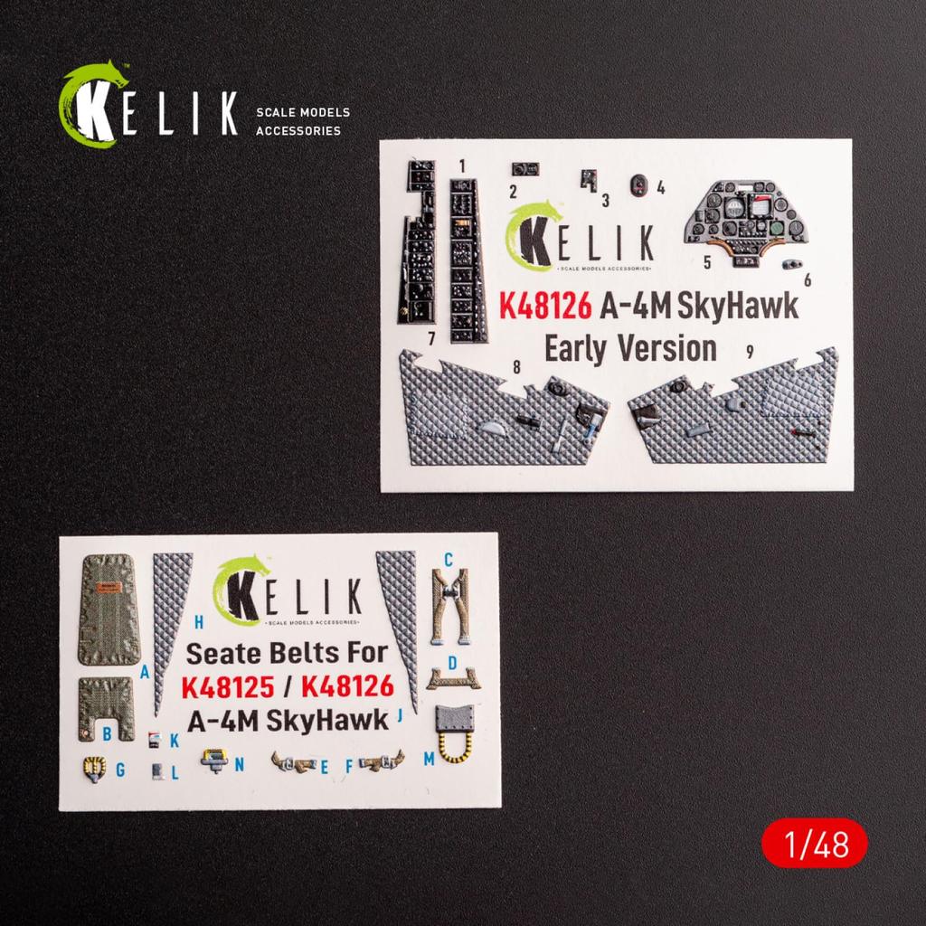 Reskit Skyhawk Frühes Modell Innenraum 3D Abziehbild Magisches Plastikmodell Abziehbild RSKK48126 1/48 A-4M (für Fabrik) (Flugzeug)