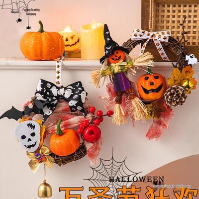 Halloween Pumpkin Lantern: Door Hanging Ornament for Party and Festival Decor