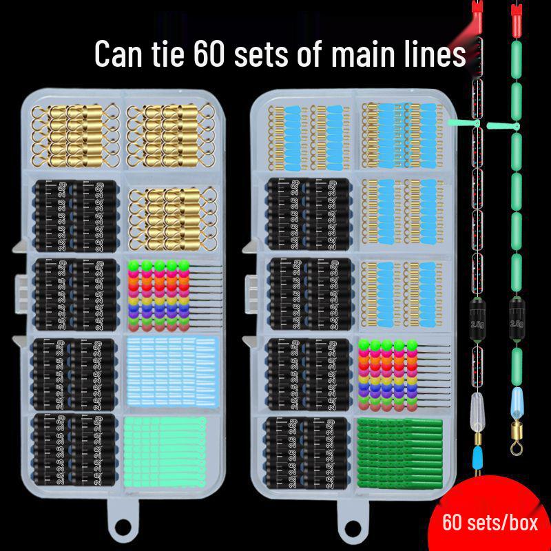 Space Bean Super Tight Silicone Anti-Tangle Fishing Set: 8-Shaped Ring, Scaled Lead Float, Sub-line Clip, Gear Accessories.