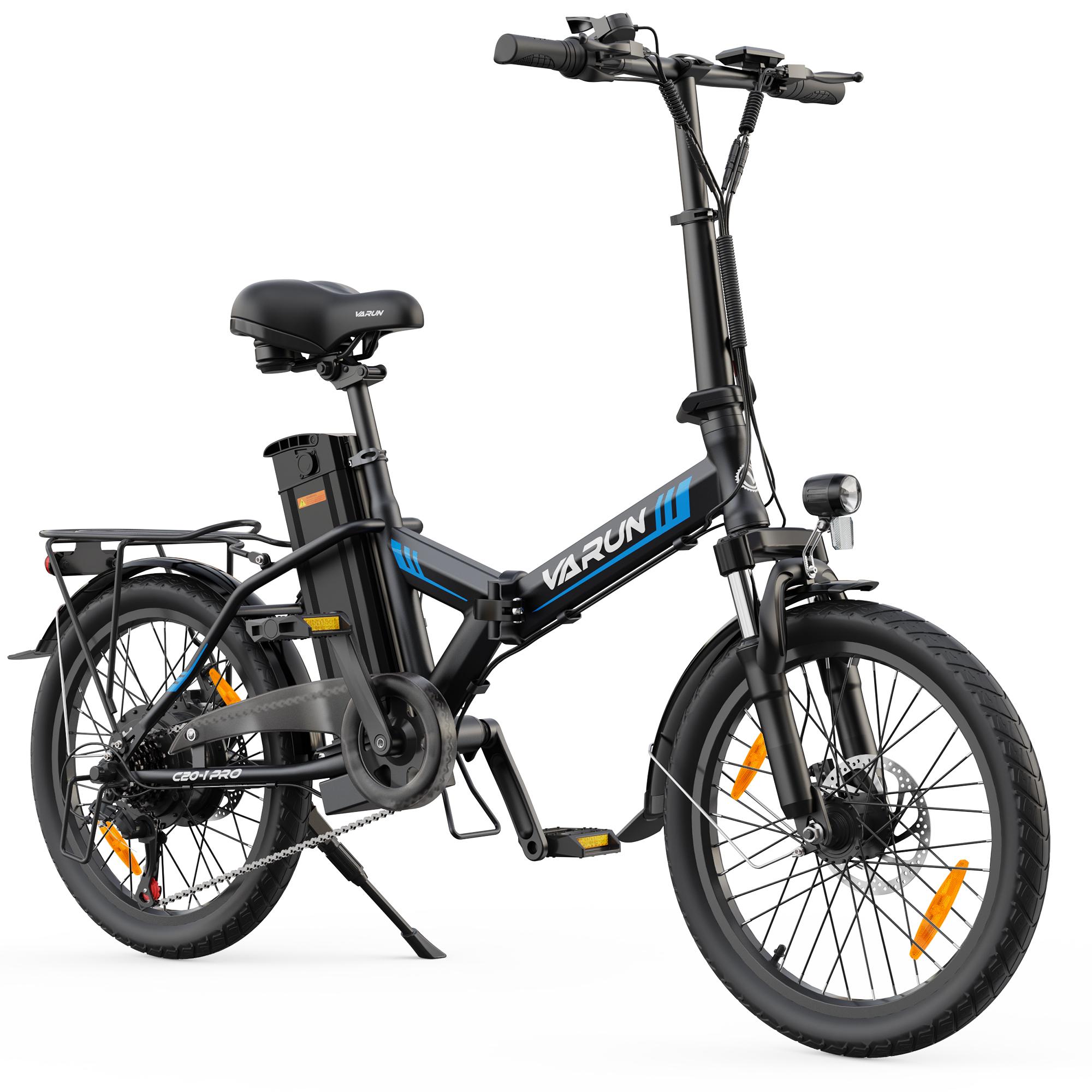 VARUN C20-1 PRO Faltbares Elektrofahrrad, 48V 13Ah Abnehmbarer Akku schwarz