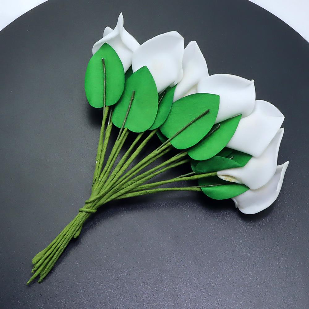 144pcs Mini Calla Lily Foam Flowers for DIY, Wedding, Candy Box Decorations