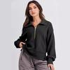 2025 Autumn European & American Women's Loose Zipper-Neck Long Sleeve Hoodie