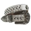European and American Men and Women's Belts with Air-eye Jeans Fashionable Belt Rivets and Rhinestones Inlaid Wide Waist