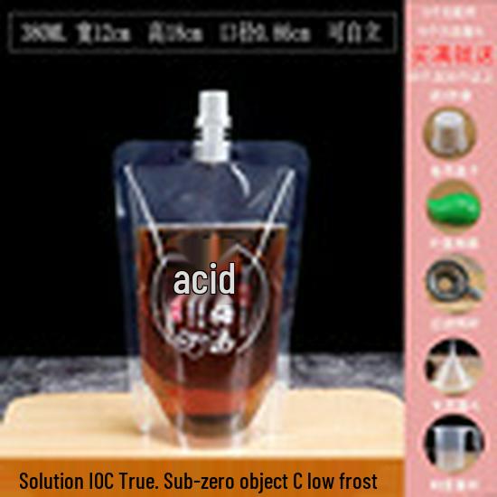 Disposable Transparent Spout Bag for Soy Milk, Chinese Medicine, Soup, or Beverages - Self-Standing and Convenient for Takeaway