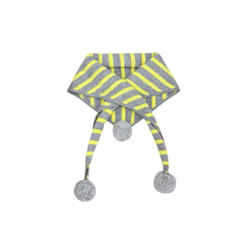 

1 шт. Треугольный многофункциональный шар из меха, повседневный шарф, универсальный шерстяной вязаный полосатый жёлтый