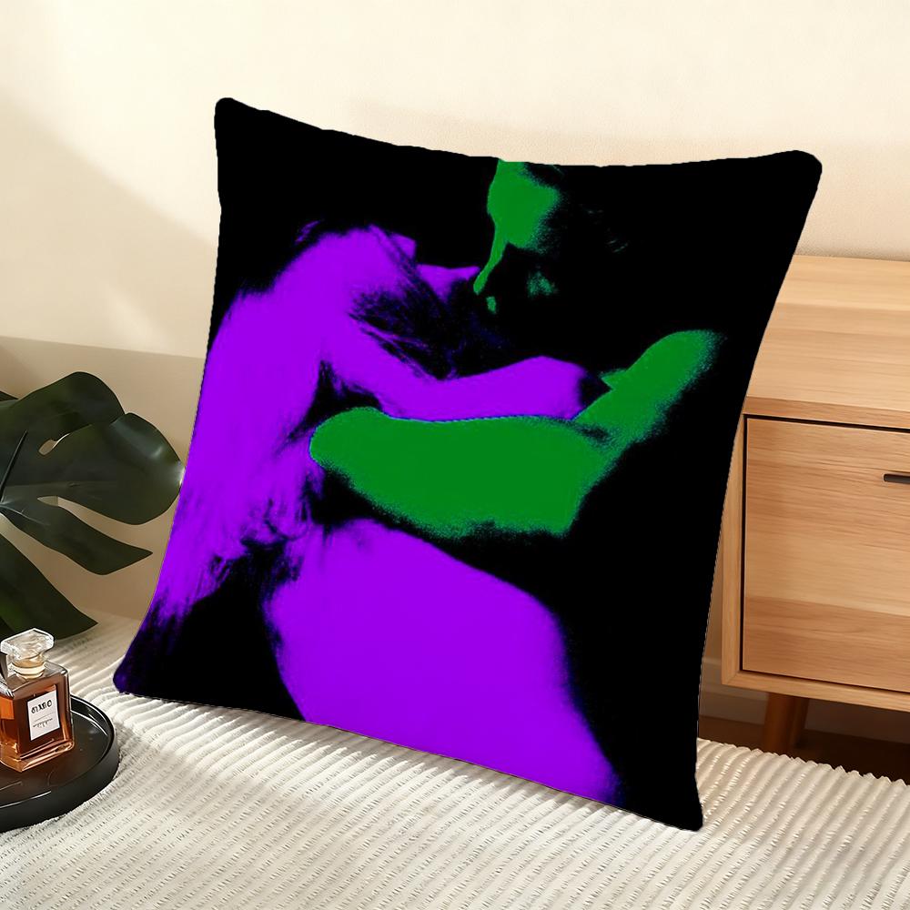 Band Music T-Tv-Girl Cushion Cover Soft Short Plush Pillow Cover Smooth Cozy Texture Aesthetic Cushion Case Home Decor
