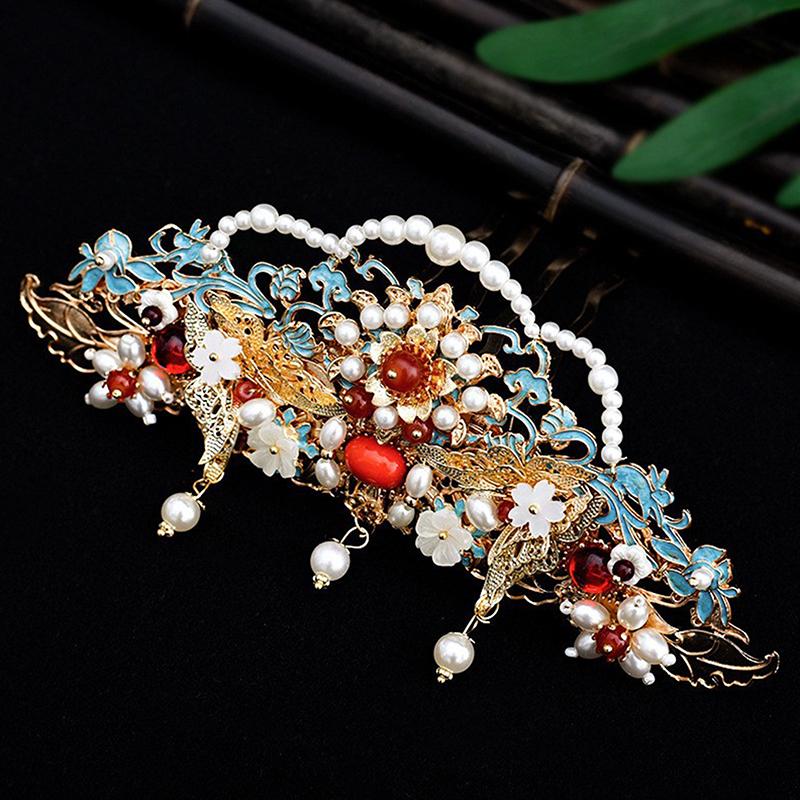 Antique Hair Crown Hair Ornaments Ancient Costume Headdress Chinese Hanfu Hair Accessories Hairstyle Design Tool