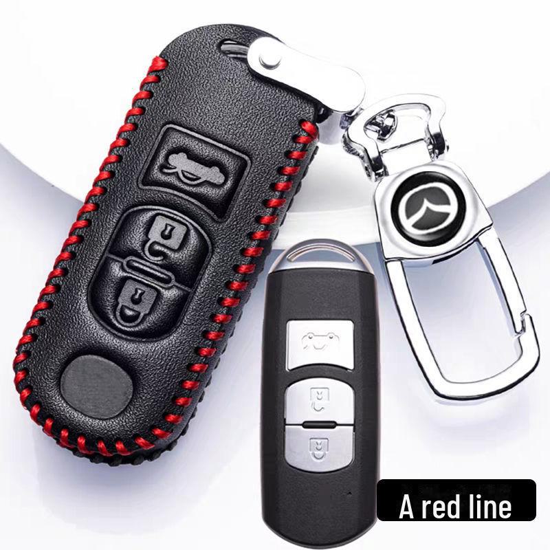 Mazda Genuine Leather Key Cover for Mazda 3, CX-4, CX-5, and Atez Cars.
