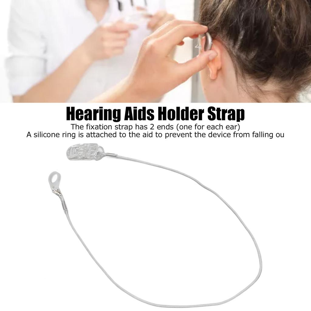 Hörgeräte-Lanyard Hörgeräte-Cliphalter mit Silikonringen für Senioren Erwachsene