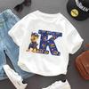 PAW Patrol Child Short Sleeve T-shirt Cartoon Chase A-Z Print Cotton Tees Girls Summer Casual Round Neck Tops Kids Birthday Gift