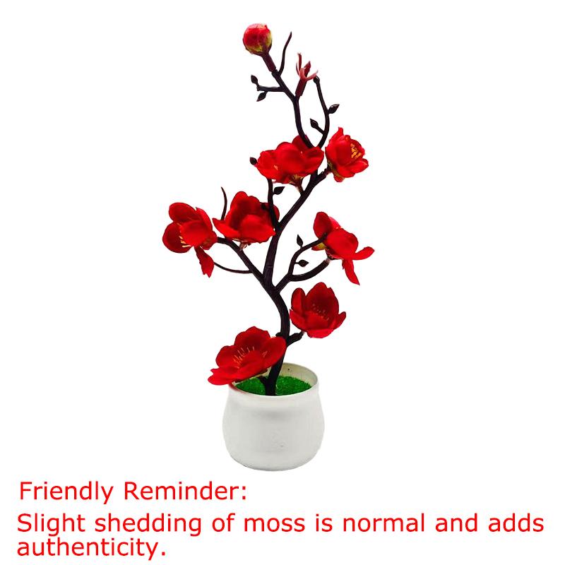 1PC Simulation Ornament Potted Plants Decoration Bonsai Adorn Wintersweet Plastic Moss Elegant Artificial Flowers