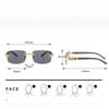 Personalized Leopard Head Retro Metallic Style Sunglasses Men's and Women's Square Frameless High-end UV Resistant Glasses