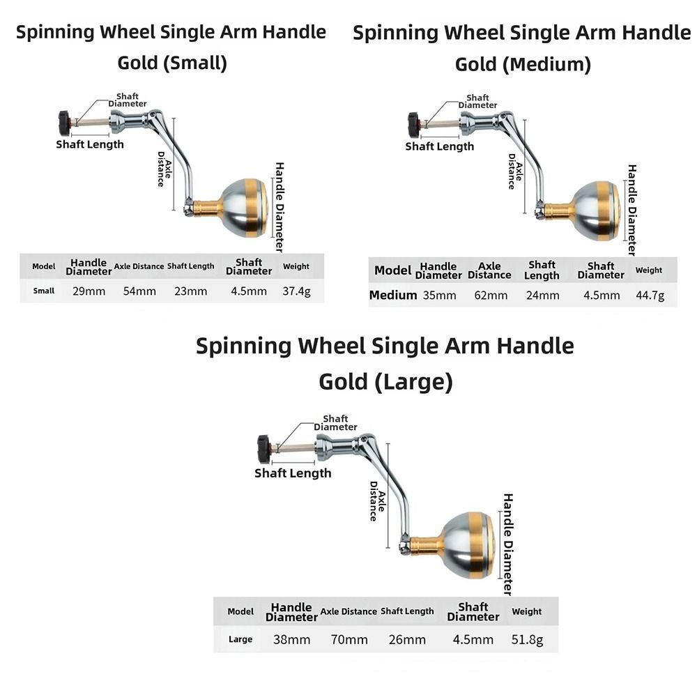 New Metal Wood Fishing Reel Handle 500-7000 Series Gold Silver Red Replacement Fishing Arm Wheel Metal Spool Fishing Accessories