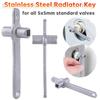 Radiator Vent Key 304 Stainless Steel 5mm Hole Core Metal Plumbing Bleed Wrench Portable Heating Cross Keys Wrench Repair Tools