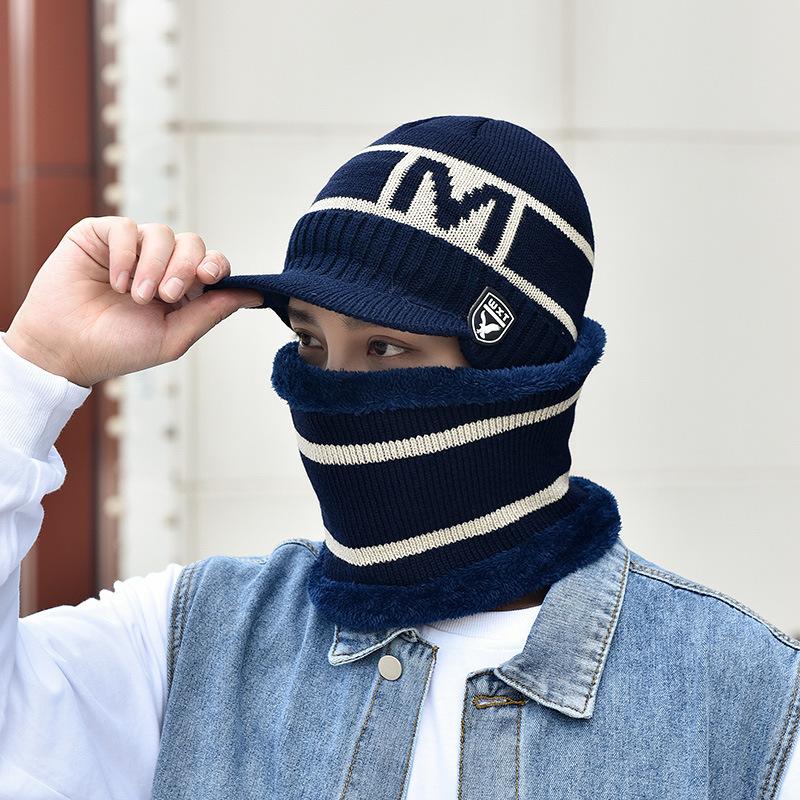 Yutdeng Ensemble Bonnet Chaud Cozy Écharpe Tricot Bonnet Chapeau avec Protection du Visage et Protège-Cou d/'hiver Cache-Cou Ensemble Polaire Epais Homme Femme Plein Air