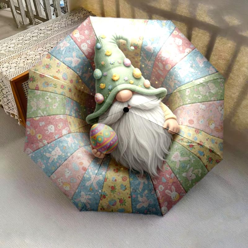 1 st Automatiskt Fällbart Paraply - Tecknat Mönster, Bärbar & Vikbar Design med 8 Ribbor, Jul- Födelsedagspresenter