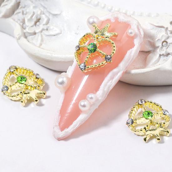 10 ks stylů nehtů zdobení kamínky zářící manikúra umění DIY rozmanité 3D korunkové srdce na nehty kouzlo