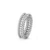 CNC Bead Edge Single Row Diamond Set Diamond Two-in-one Shining Small Waist Men and Women Stacked Ring