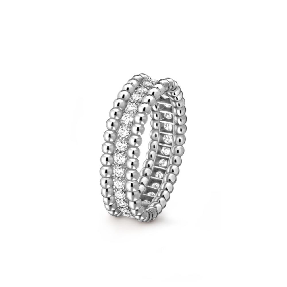 CNC Bead Edge Single Row Diamond Set Diamond Two-in-one Shining Small Waist Men and Women Stacked Ring