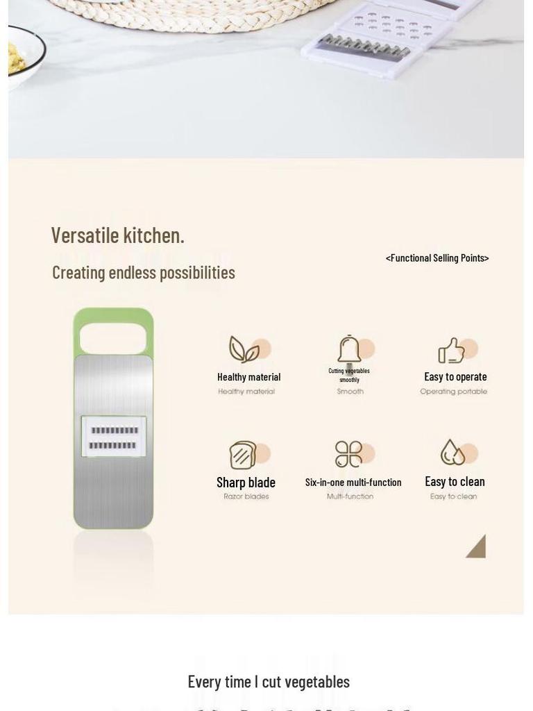 Multifunctional Vegetable and Potato Slicer, Shredder, and Julienne Grater with Kitchen Inserts