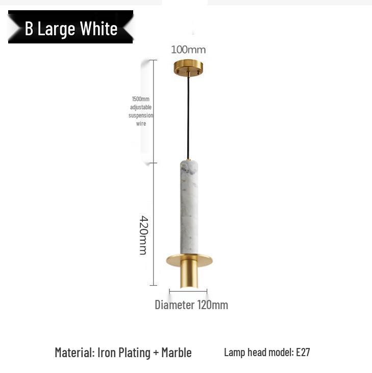 Nordic Minimalist Marble Pendant Light - Single-Head for Restaurants and Bedrooms