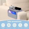 Sofa Armrest Tray Table Silicone Sofa Couch Cup Holder with Side Pocket Couch Arm Snack Holder for Cups Remote Control Cellphone