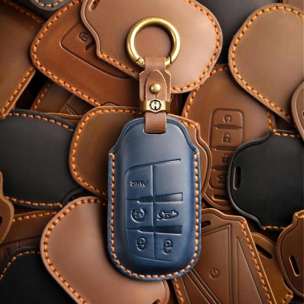 Neues Retro-Schlüsseletui für Jeep Jeep Compass Commander Nookie handgefertigtes Leder-Schlüsseletui