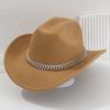 Men's and women's Panama hat, cowboy hat, jazz top hat, three-dimensional leaf rhinestone belt, accessory hat