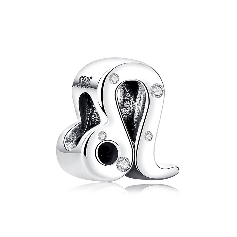 Original Copper Charms Beads 12 Zodiac A-Z Letters Virgo Aries Fit Pan Brand Bracelets Necklaces Jewelry For Women