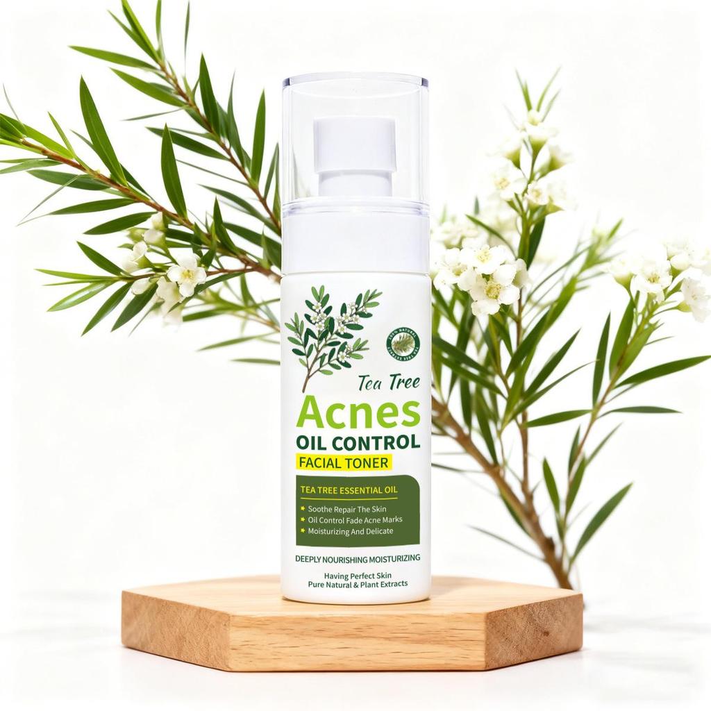 Set Viso Tea Tree Controllo Acne: Tonico, Siero, Maschera all'Argilla, Gel