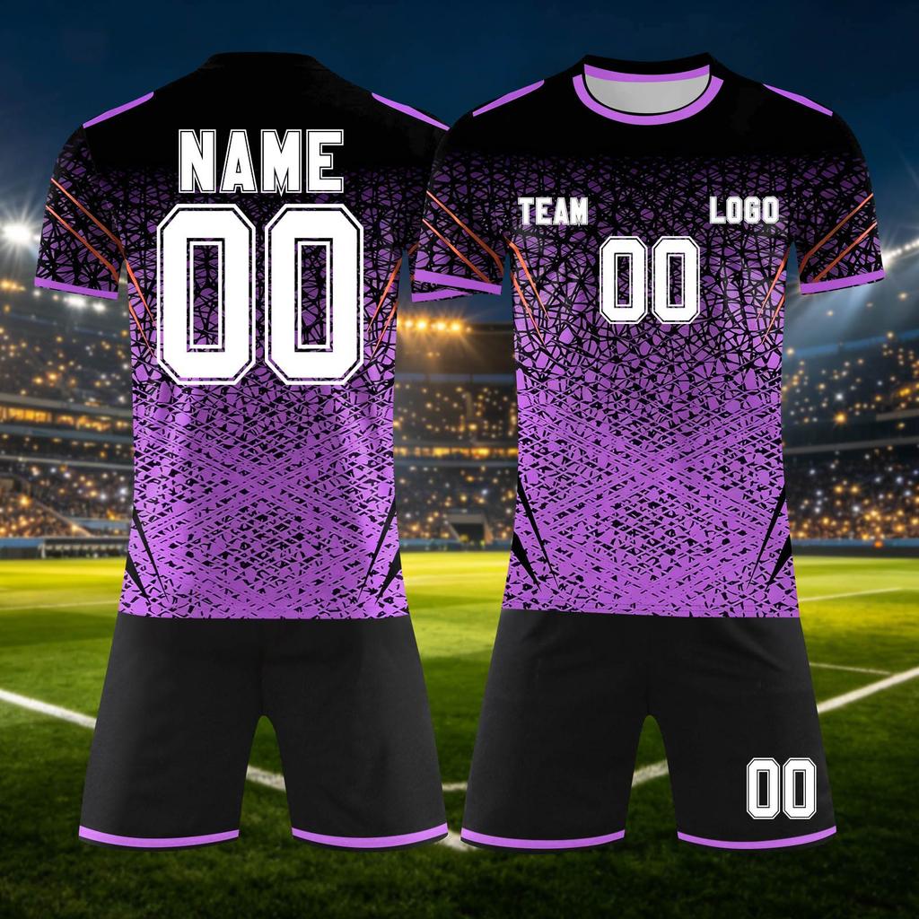 Custom DIY Two Piece Jersey Set Short Sleeve Shirt and Shorts Personalized and Number for Sports Team Uniforms