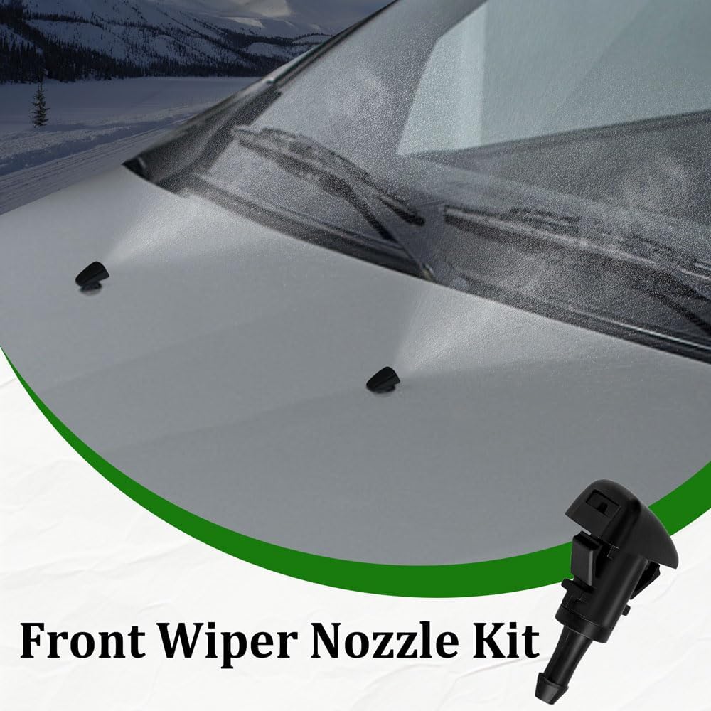 Front Windshield Washer Nozzles, Washer Nozzle Kit, 2PCS | Washer Spray Jet Kit Compatible with Most Vehicles, Replaces