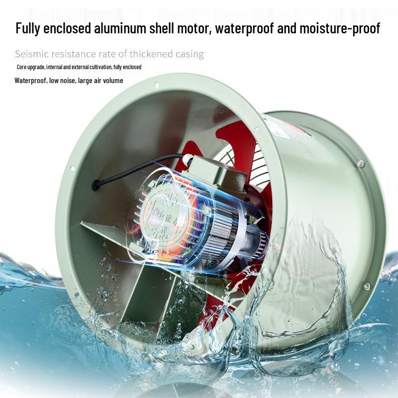 Zhejiang Yishen Oil & Moisture-Proof High-Temperature Axial Ventilation Fan for Industrial Kitchens, 220V/380V.