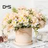 Simulated Flower Bouquet 5 Forks Flower Leaves Artificial Bouquet Realistic Silk Flowers Indoor Outdoor Decoration