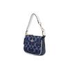New COACH Nolita Jacquard Fabric With Leather Pochette, Shoulder Bag, Clutch, Wrist Bag, Handbag Mini Women's Denim Blue C3334-IMDEI