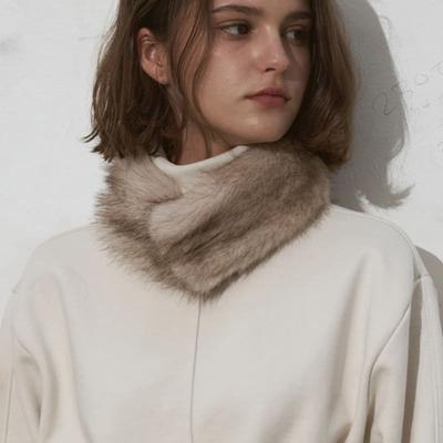 SIGREAT FAUX FUR NECK WARMER_ BEIGE