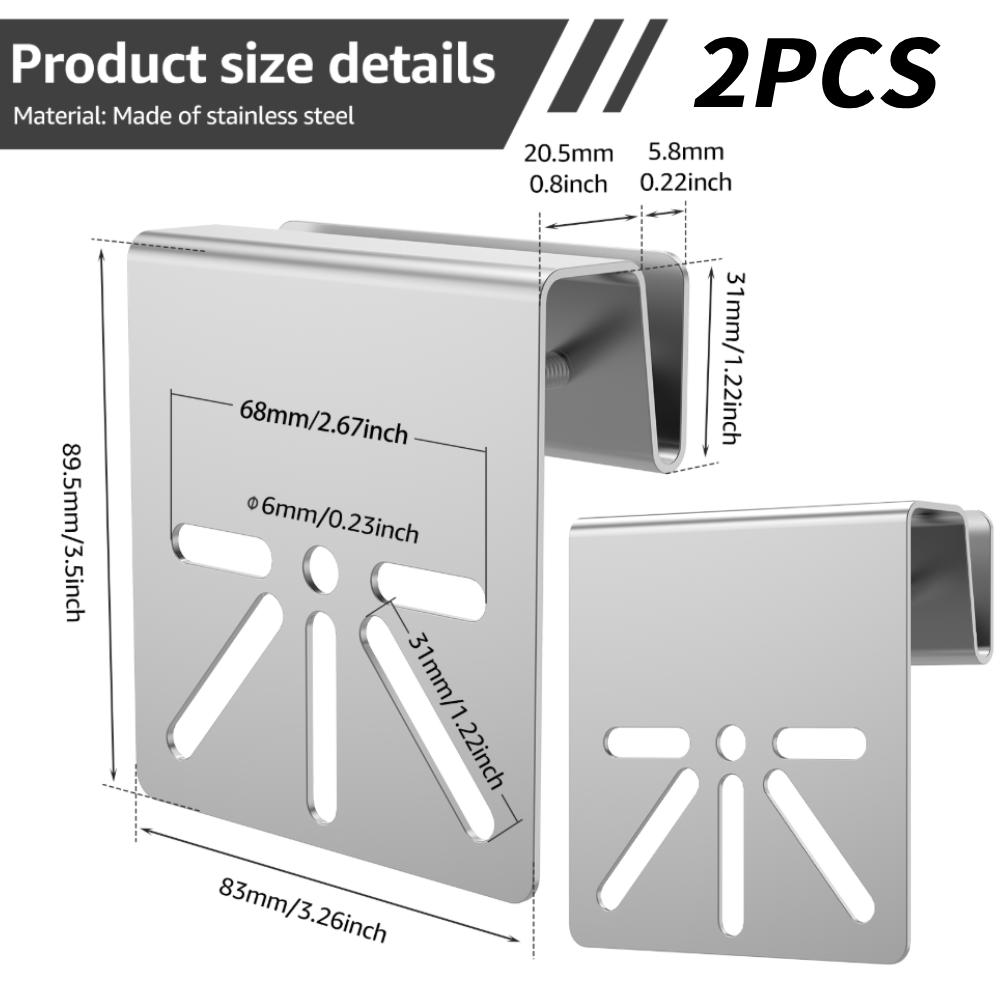 

2Pcs Wall Mount Gutter Bracket with Anti-Rust Mounting Screw Stainless Steel Solar Security Camera Holder for Eufy SoloCam S340