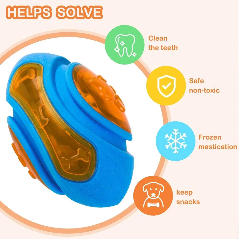 

Squeaky Dog Chew Toys for Aggressive Chewers Large Dogs Indestructible Rubber Chewing Toys for Teeth Cleaning Interactive Puppy XS