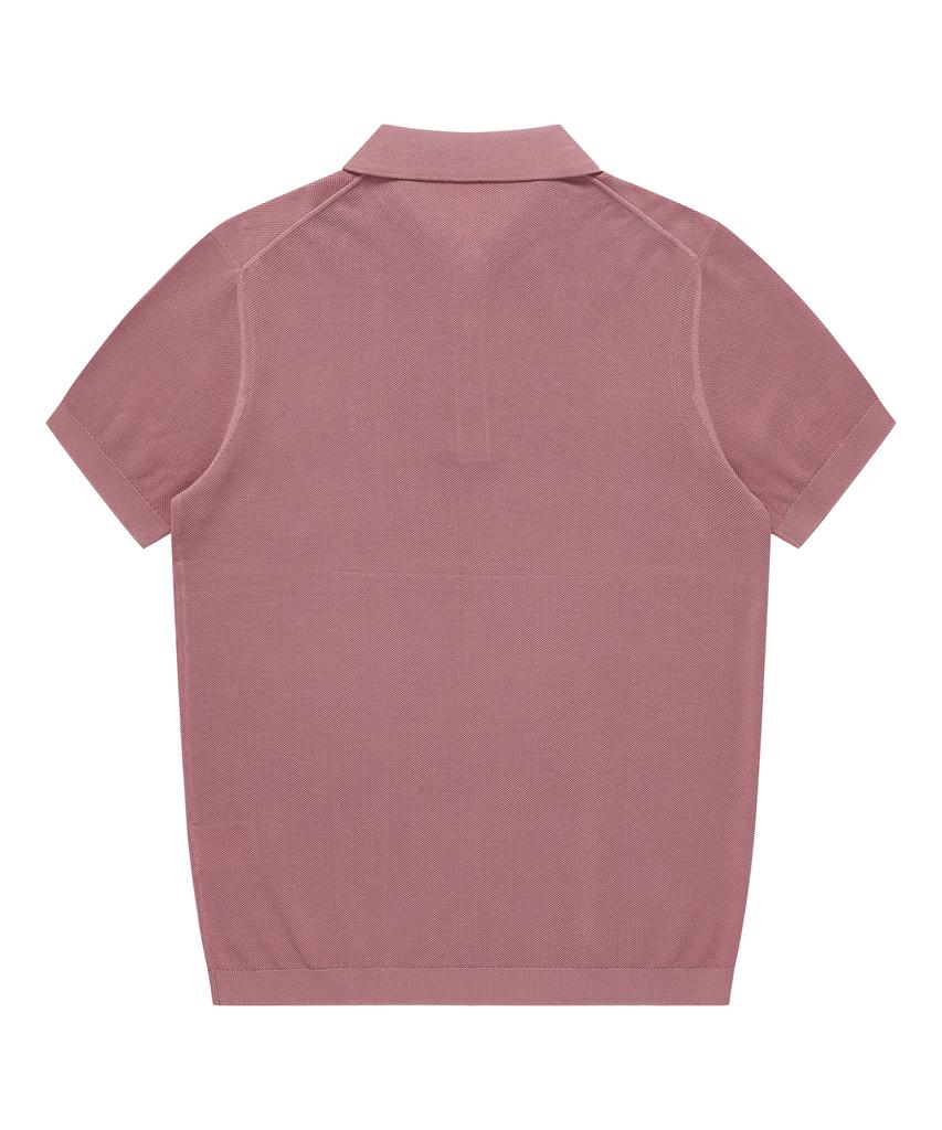 SOLEW Polo Pique Short Sleeve Knit_Dark Pink