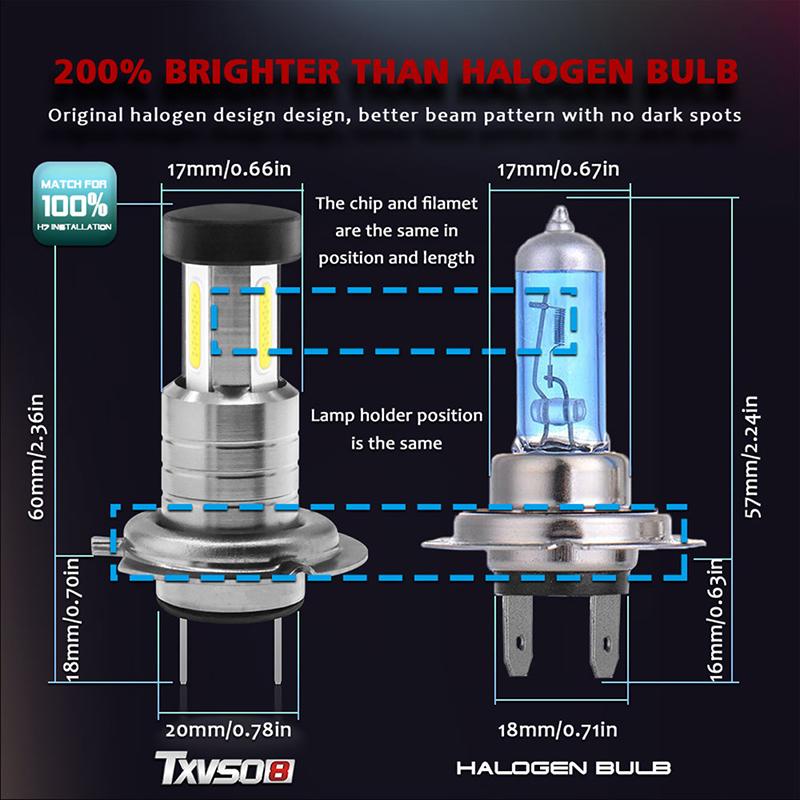 110W 30000Lm H7 Led Car Headlight Conversion Globes Canbus Bulbs Beam 6000K Kit