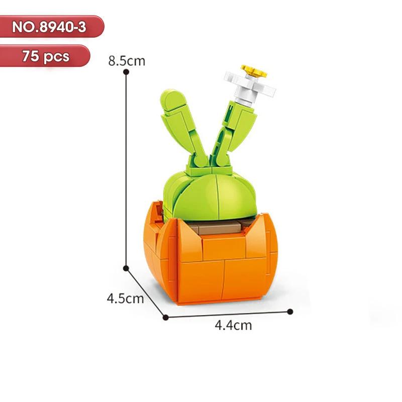 New Flowers Succulents Building Blocks Everlasting Bonsai Tree Gardens Romantic Girls Bricks Potted Plants Hot Model Kids Toys