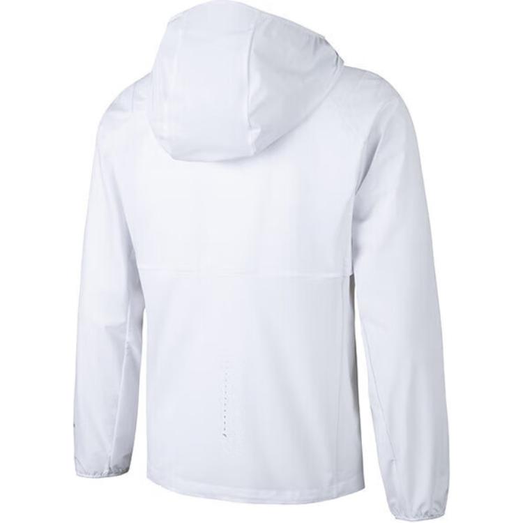 Anta Running Series Solid Color Zip Hooded UV Protection Sports Jacket Women Jackets Pure-White 162435601-4