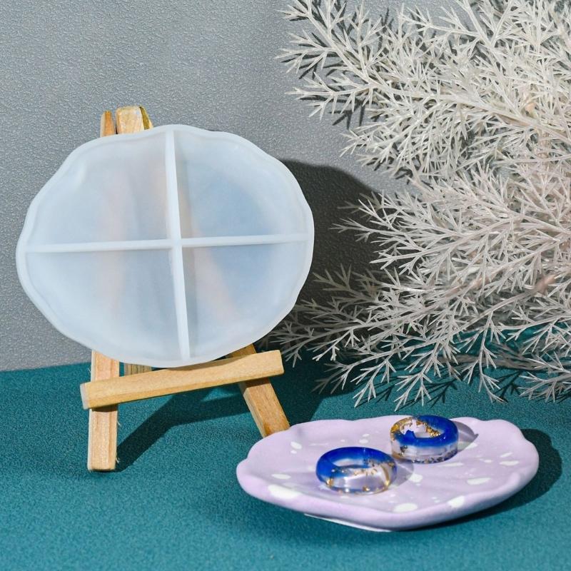 Leaf Shape Tray Silicone Molds DIYs Concrete Cement Plaster Epoxy Resin Mold Storage Dish Plate Mould Home Handicrafts