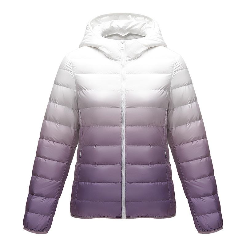 

Зимняя легкая пуховая куртка женская градиентная короткая белая куртка с воротником-стойкой на утином пуху XXXXL