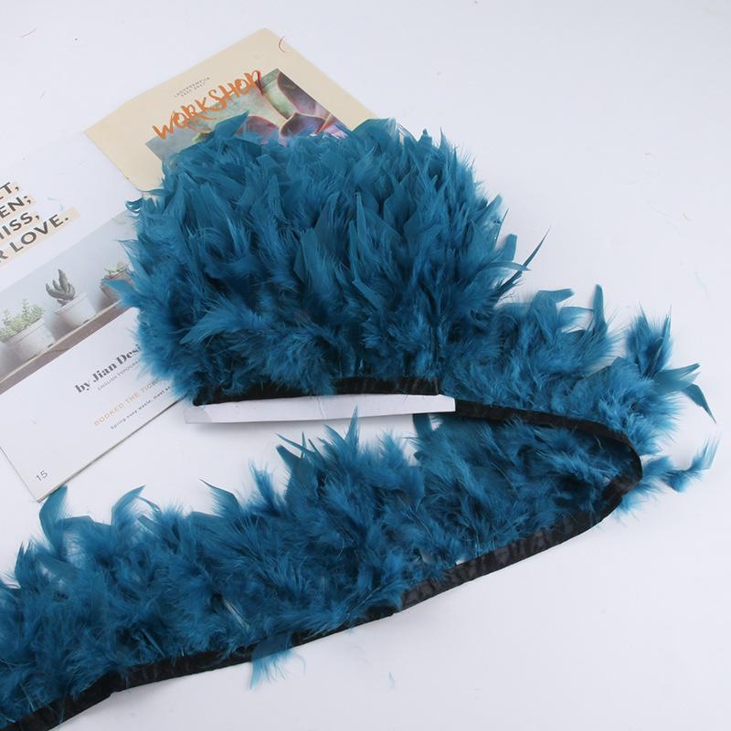 

1M Белая отделка лентой из марабу из индейки Натуральное перо для DIY поделок Свадебная вечеринка Шитье Рождественское украшение 1 meter темно-синий