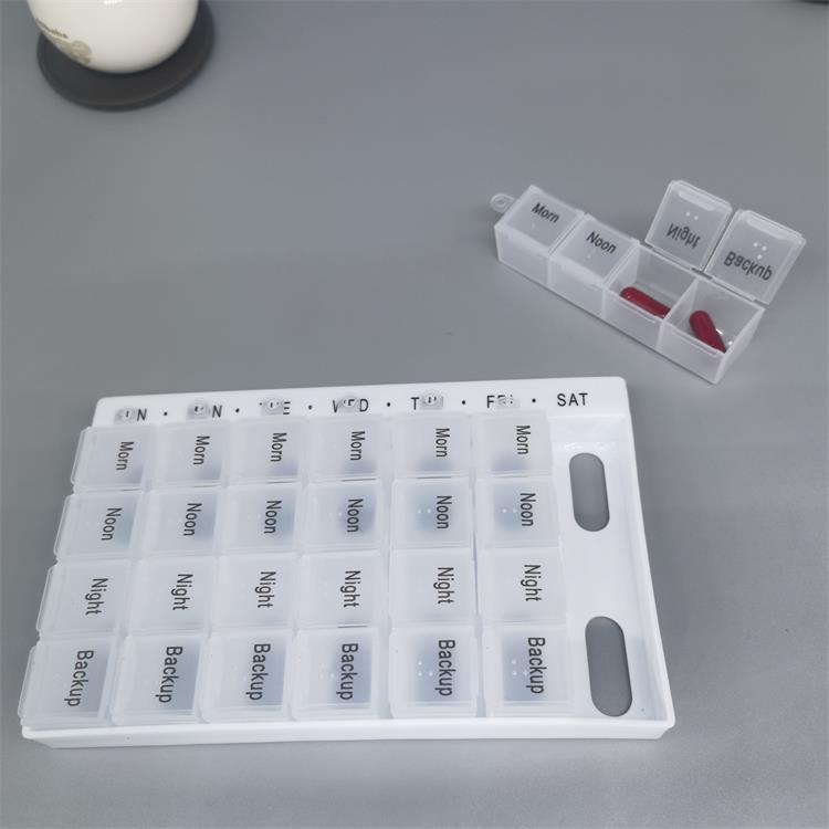 

1Pc 7-Day 28-Compartment Pill Organizer, Colorful Removable Daily Pill Box, Large Weekly Medicine Case 1 PC